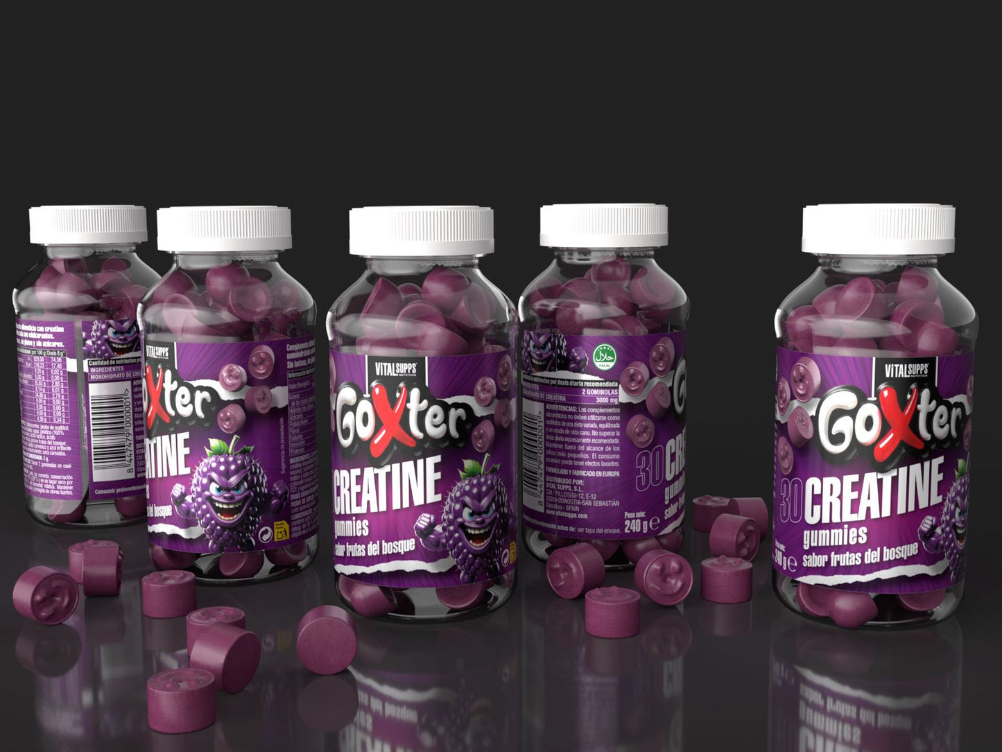 GOMINOLAS DE CREATINA SABOR FRUTOS DEL BOSQUE (SIN AZÚCAR)