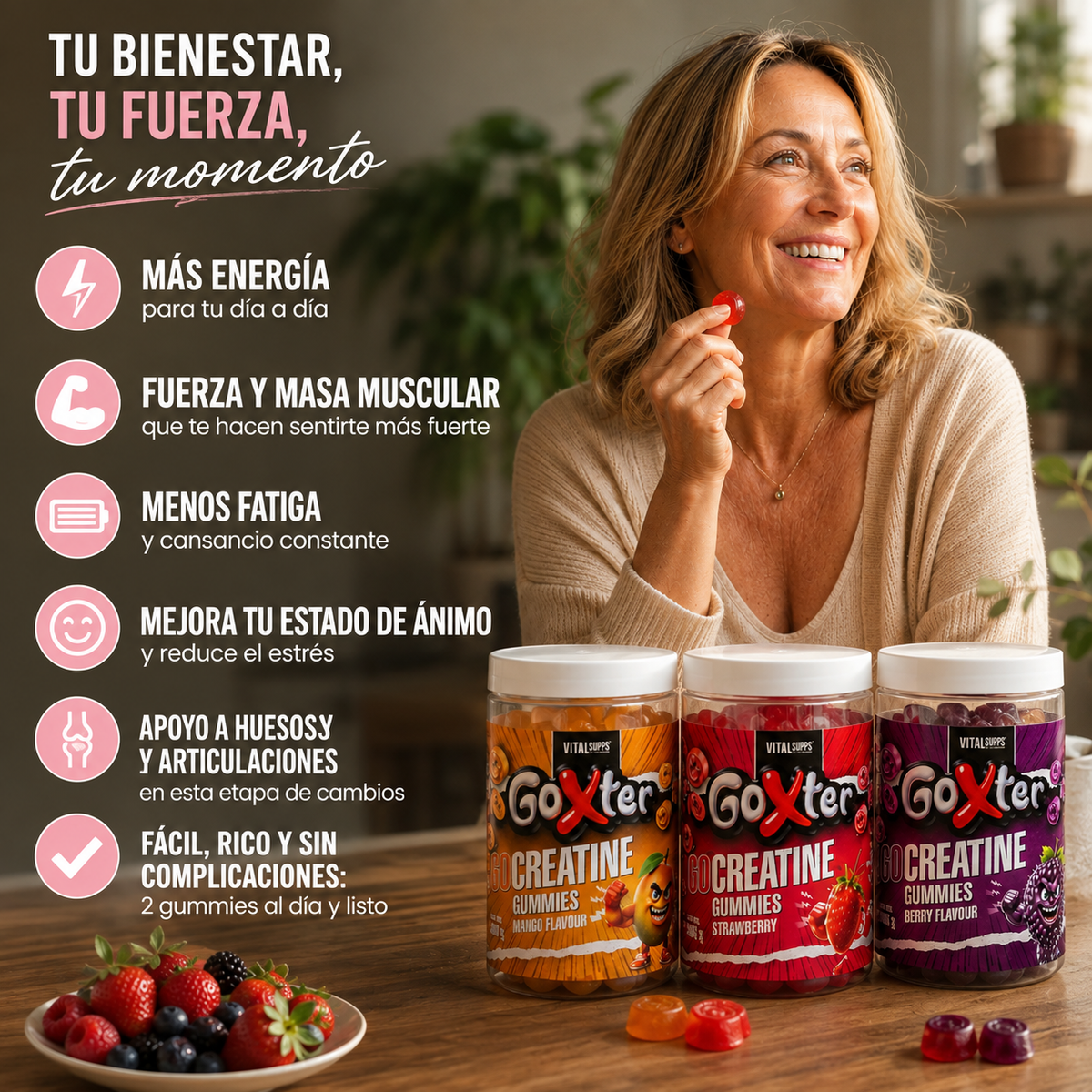 3 Sabores - Fresa, Mora y Mango